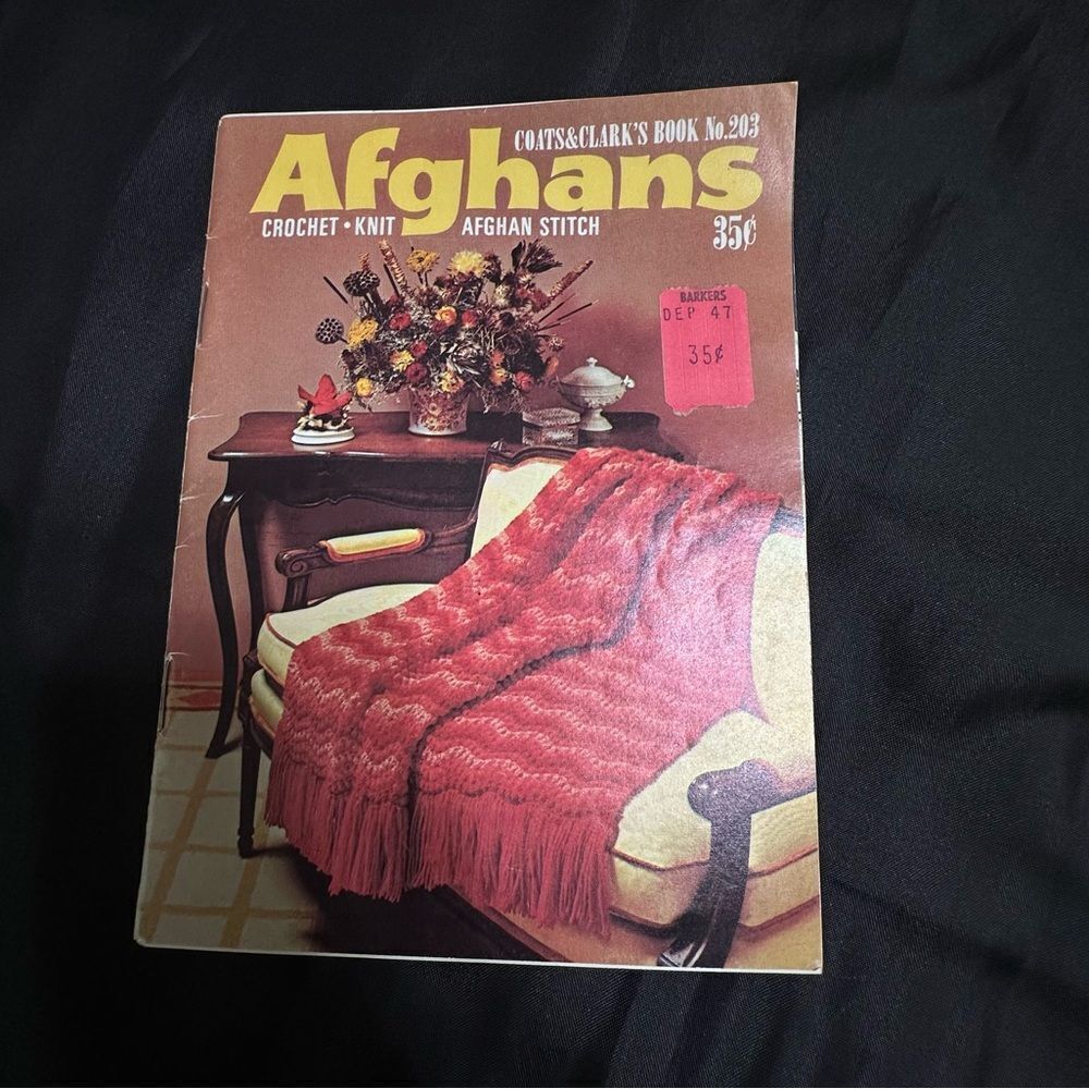 Seventies Vintage Coats and Clark’s Pattern Book - Crochet and Knit Afghan